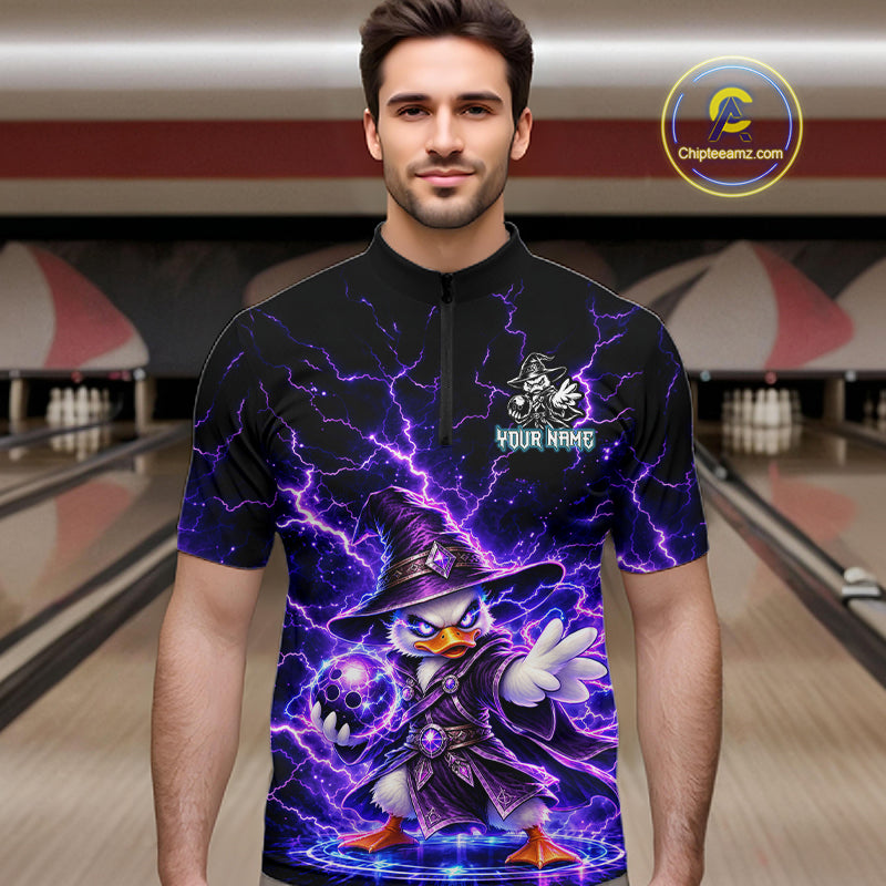 Custom Wizard Duck Bowling Shirts Funny Thunder Bowling Jersey