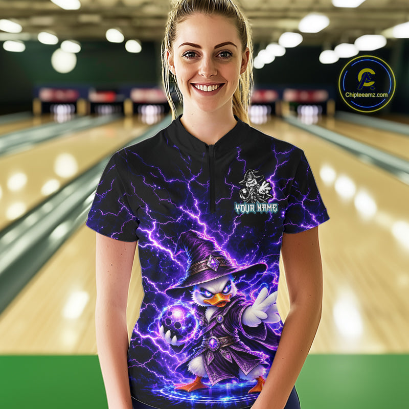 Custom Wizard Duck Bowling Shirts Funny Thunder Bowling Jersey