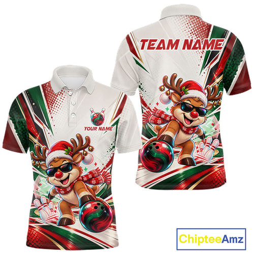 Custom Funny Reindeer Bowling Shirt Christmas Team Bowling Jersey