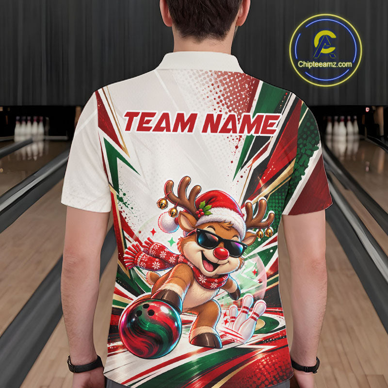 Custom Funny Reindeer Bowling Shirt Christmas Team Bowling Jersey