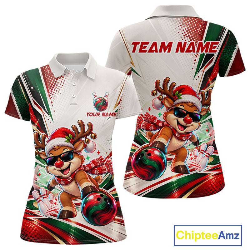 Custom Funny Reindeer Bowling Shirt Christmas Team Bowling Jersey