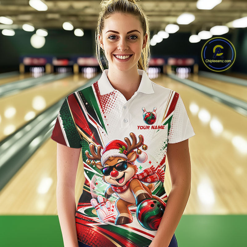 Custom Funny Reindeer Bowling Shirt Christmas Team Bowling Jersey