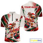 Custom Funny Reindeer Bowling Shirt Christmas Team Bowling Jersey