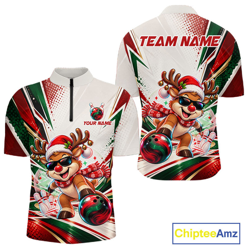 Custom Funny Reindeer Bowling Shirt Christmas Team Bowling Jersey