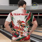 Custom Funny Reindeer Bowling Shirt Christmas Team Bowling Jersey
