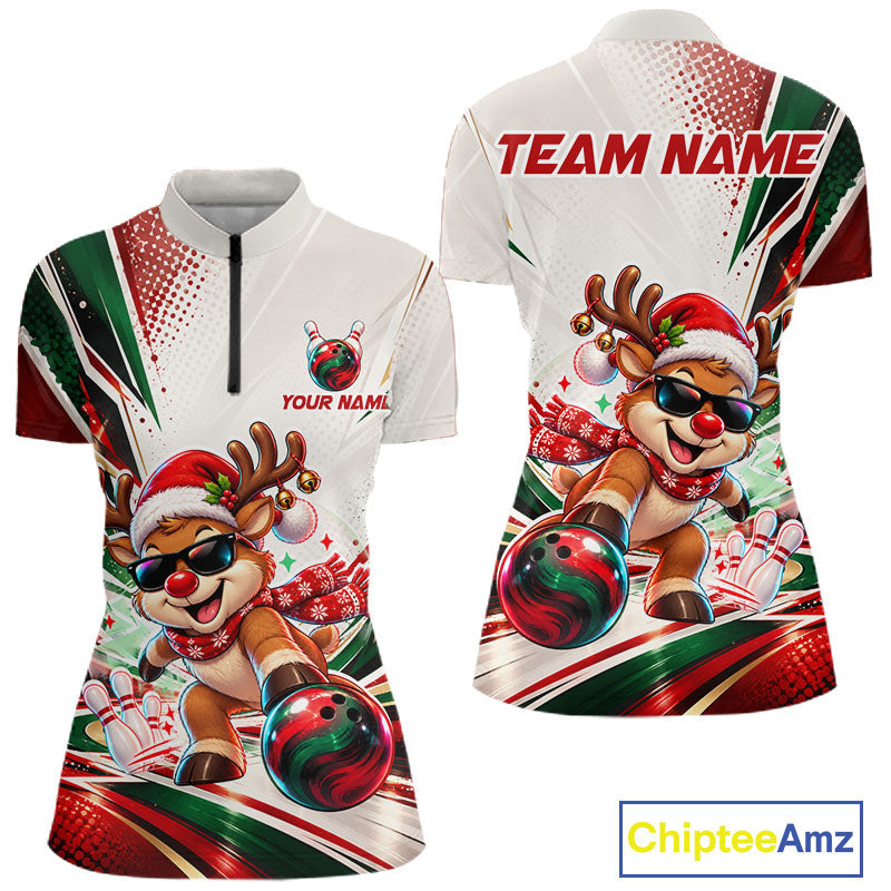 Custom Funny Reindeer Bowling Shirt Christmas Team Bowling Jersey