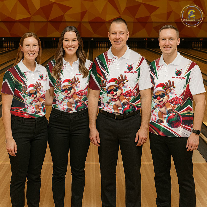 Custom Funny Reindeer Bowling Shirt Christmas Team Bowling Jersey