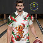Custom Christmas Gingerbread Bowling Shirt Funny Bowling Team Jersey