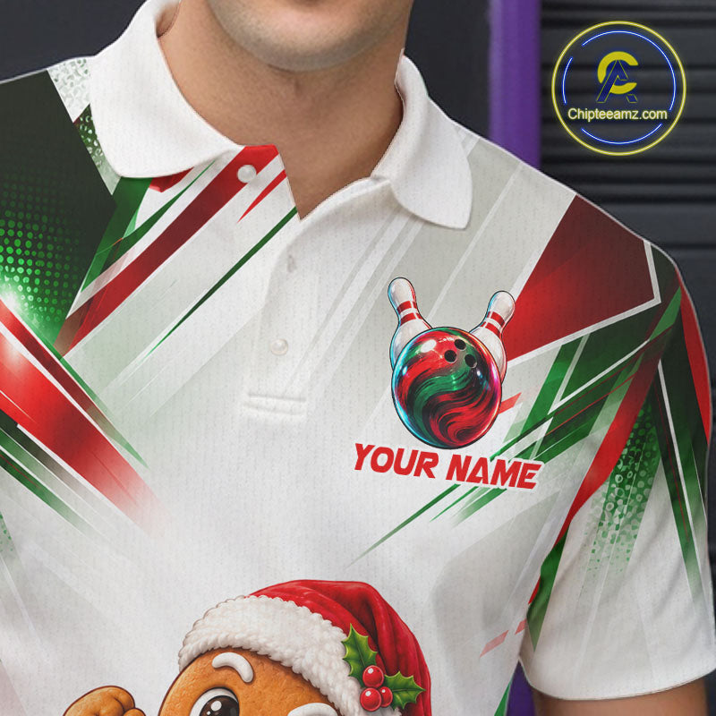 Custom Christmas Gingerbread Bowling Shirt Funny Bowling Team Jersey