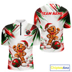 Custom Christmas Gingerbread Bowling Shirt Funny Bowling Team Jersey