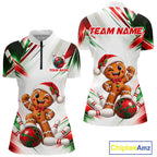 Custom Christmas Gingerbread Bowling Shirt Funny Bowling Team Jersey