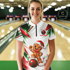 Custom Christmas Gingerbread Bowling Shirt Funny Bowling Team Jersey