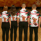Custom Christmas Gingerbread Bowling Shirt Funny Bowling Team Jersey