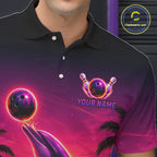 Custom Tropical Sunset Dolphin Bowling Shirt Funny Bowling Jersey