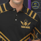 Custom Black & Gold Bowling Pattern Shirt Bowling Team Jersey Polo & 1/4 Zip Bowling Outfit