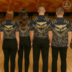 Custom Black & Gold Bowling Pattern Shirt Bowling Team Jersey Polo & 1/4 Zip Bowling Outfit
