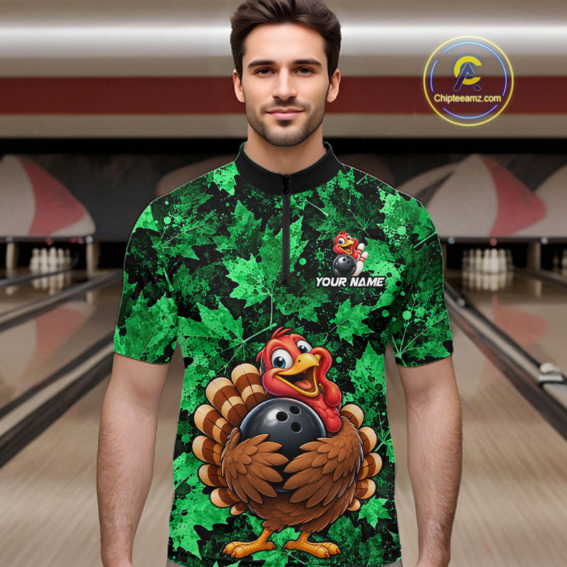 Custom Thanksgiving Bowling Shirt Funny Turkey Bowling Jersey Bowling Gift