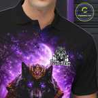 Personalized Night Realm King Wolf Bowling Shirt Crown Bowling Jersey