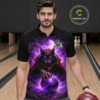Personalized Night Realm King Wolf Bowling Shirt Crown Bowling Jersey