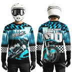 Personalized Turquoise Motocross Jersey for Adult Extreme Racing Shirt + Dirt Bike Clothes