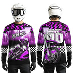 Personalized Purple Motocross Jersey for Adult Extreme Racing Shirt + Dirt Bike Clothes