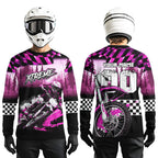 Personalized Pink Motocross Jersey for Adult Extreme Racing Shirt + Dirt Bike Clothes