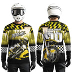 Personalized Yellow Motocross Jersey for Adult Extreme Racing Shirt + Dirt Bike Clothes