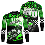 Personalized Green Motocross Jersey for Adult Extreme Racing Shirt + Dirt Bike Clothes
