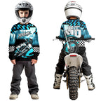Personalized Turquoise Motocross Jersey for Adult Extreme Racing Shirt + Dirt Bike Clothes