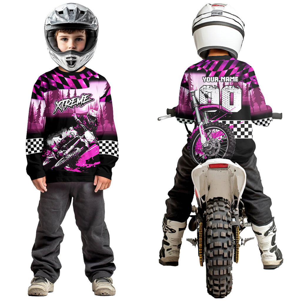 Personalized Pink Motocross Jersey for Adult Extreme Racing Shirt + Dirt Bike Clothes