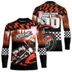 Personalized Orange Motocross Jersey for Adult Extreme Racing Shirt + Dirt Bike Clothes
