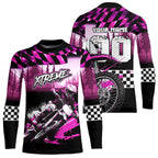 Personalized Pink Motocross Jersey for Adult Extreme Racing Shirt + Dirt Bike Clothes