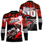 Personalized Red Motocross Jersey for Adult Extreme Racing Shirt + Dirt Bike Clothes