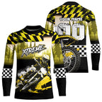 Personalized Yellow Motocross Jersey for Adult Extreme Racing Shirt + Dirt Bike Clothes