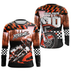 Personalized Orange Motocross Jersey for Adult Extreme Racing Shirt + Dirt Bike Clothes