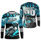 Personalized Turquoise Motocross Jersey for Adult Extreme Racing Shirt + Dirt Bike Clothes