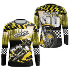 Personalized Yellow Motocross Jersey for Adult Extreme Racing Shirt + Dirt Bike Clothes