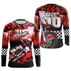 Personalized Red Motocross Jersey for Adult Extreme Racing Shirt + Dirt Bike Clothes
