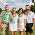Custom Golf Polo Shirt Green Tropical Pink Flamingo Pattern Personalized Team Golf Top