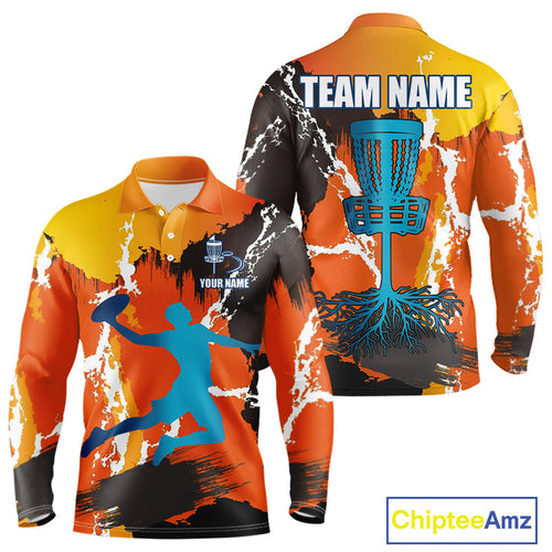 Orange Disc Golf Basket Disc Golf Polo Shirts Custom Name Camo Disc Golf Team Shirts
