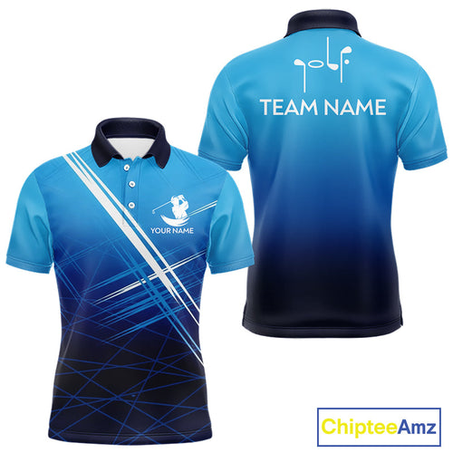 Golf Polo Shirts Custom Name Golf Pattern Blue Polo Shirt Best Apparel For Team