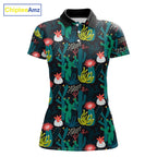 Funny Desert Cactus Pattern Golf Polo Shirts Custom Cactus Golf Shirt, Golfer Gift