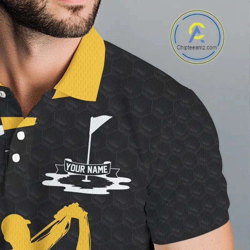 Black And Yellow Golf Ball Golf Polo Shirts Custom Golf Outfits Golf Gifts