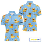 Golf Polo Shirt Custom Funny Cockapoo Blue Pattern Team Golf Tops, Dog Lover Gift