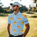 Golf Polo Shirt Custom Funny Cockapoo Blue Pattern Team Golf Tops, Dog Lover Gift