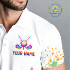 Watercolor Argyle Pattern Golf Polo Shirts Custom White Golf Clubs Golf Shirts Golf Gifts