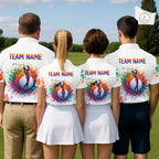 Watercolor Argyle Pattern Golf Polo Shirt Custom White Golf Clubs Golf Shirts
