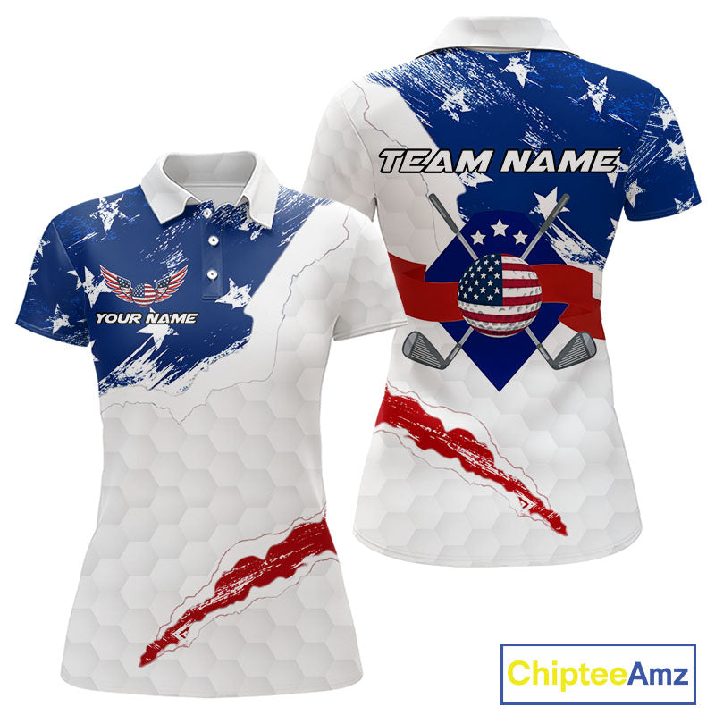 American Flag Golf Polo Shirts Custom Patriotic Team Golf Shirts Golf Gifts