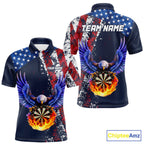 Custom US Flag Eagle Flame Darts Shirt Darts Team Jerseys Dartboard Shirt