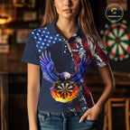 Custom US Flag Eagle Flame Darts Shirt Darts Team Jerseys Dartboard Shirt